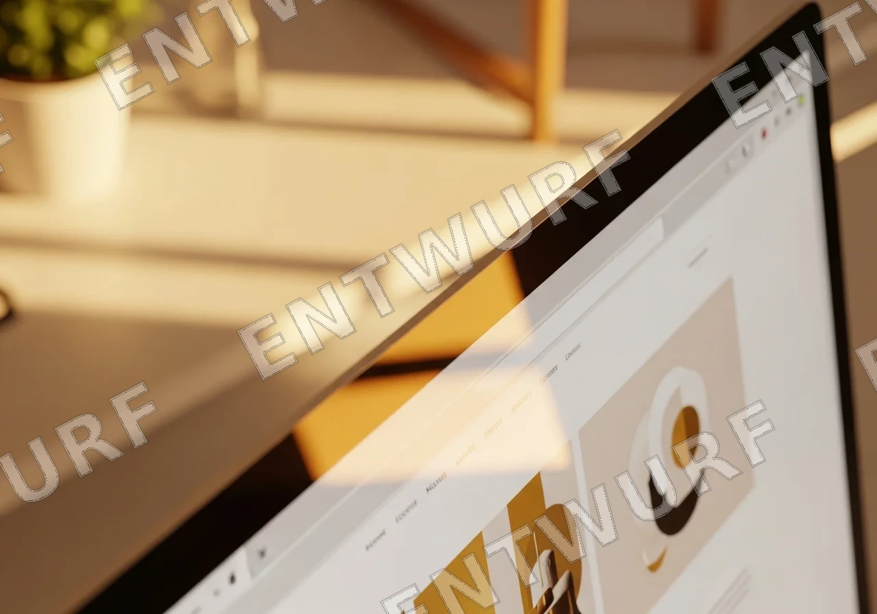 Detail einer Browser-Oberfläche im warmen Licht